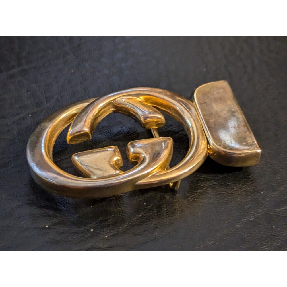 Gucci Interlocking Belt Buckle Gold Parfums Mod Brev Monogram 2.5 x 1.5 in - Picture 6 of 9